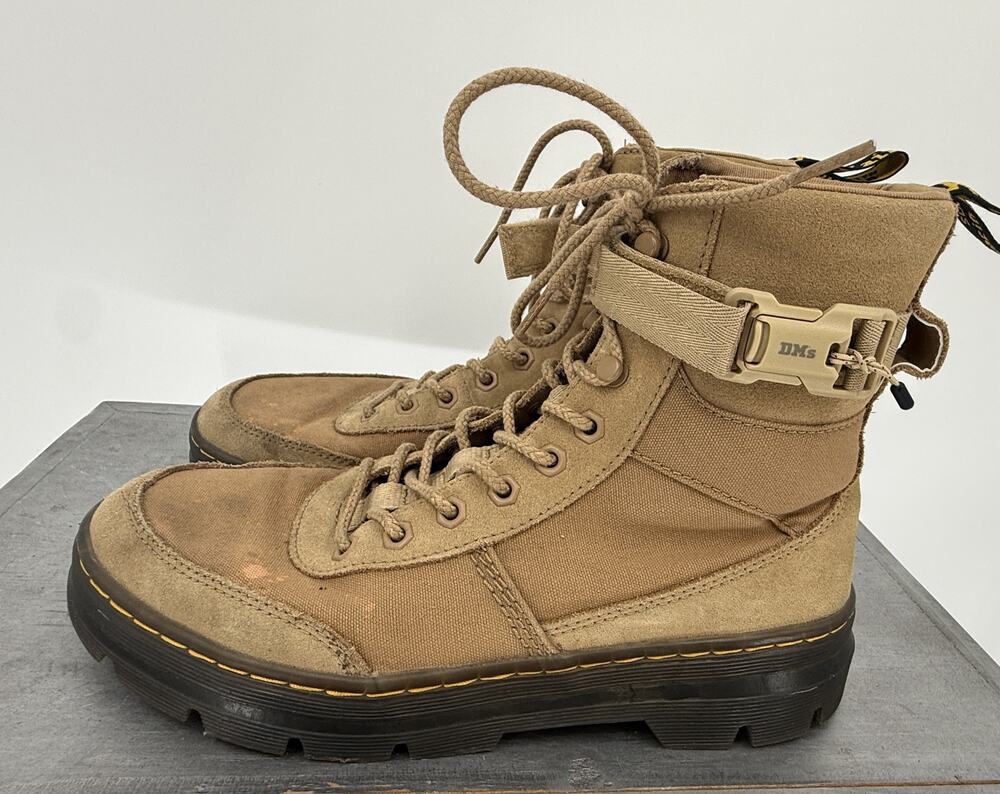 Dr. Martens Combs Tech Savannah Tan Canvas Suede Boots Men's 9/Women's 10